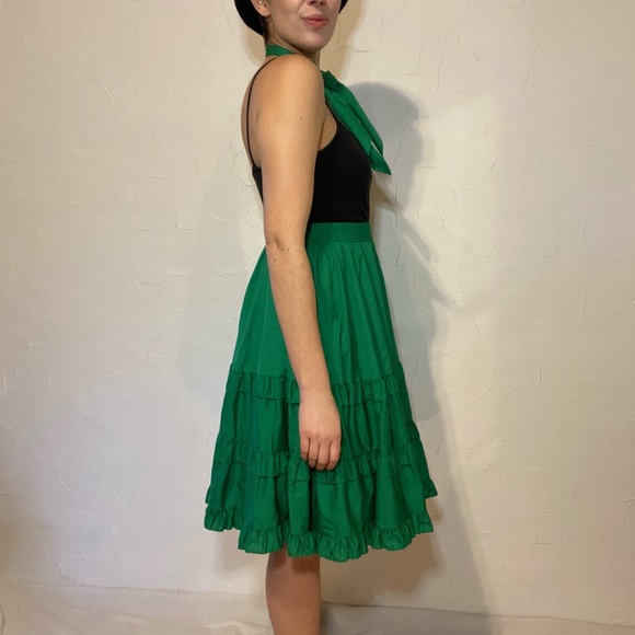 Vintage 70s Bright Green Western Circle Skirt - Picture 4 of 8